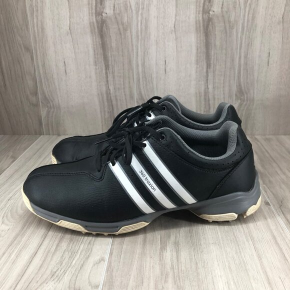 Adidas Golf Shoes Mens 8 Traxion Black Leather Lace Up Soft Spike Cleats main image 7